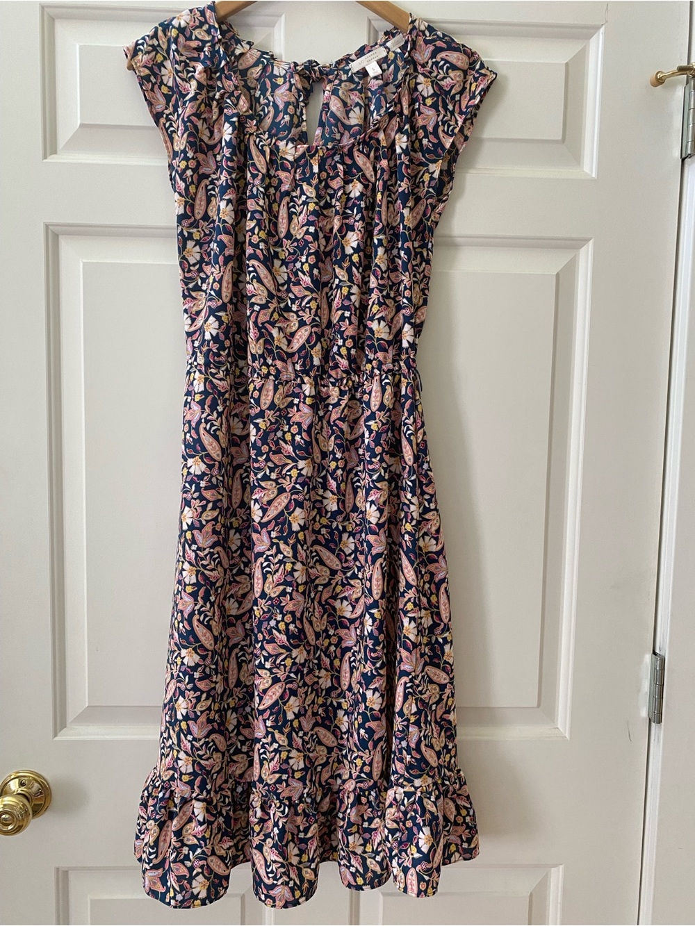 LC Lauren Conrad Dress Paisley Floral Midi Dress Autumn Wedding Guest Small